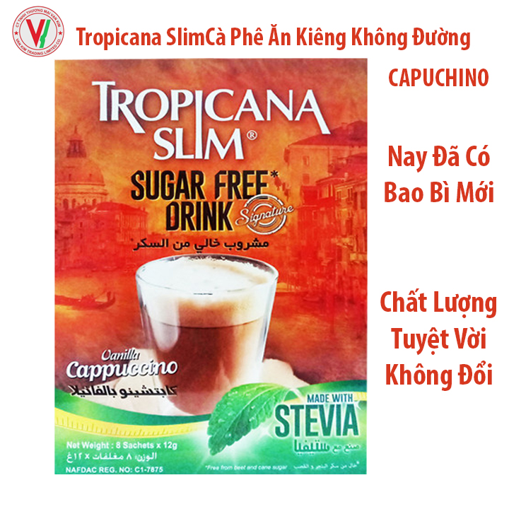 Combo 6 Hộp Cà Phê Ăn Kiêng Tropicana Slim Sugar Free Vanilla Cappucino