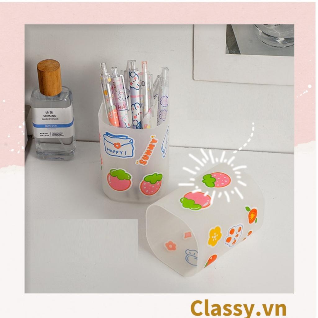 Hộp đựng bút Classy để bàn, đựng đồ trang điểm, phụ kiện trơn cổ điển PK1528