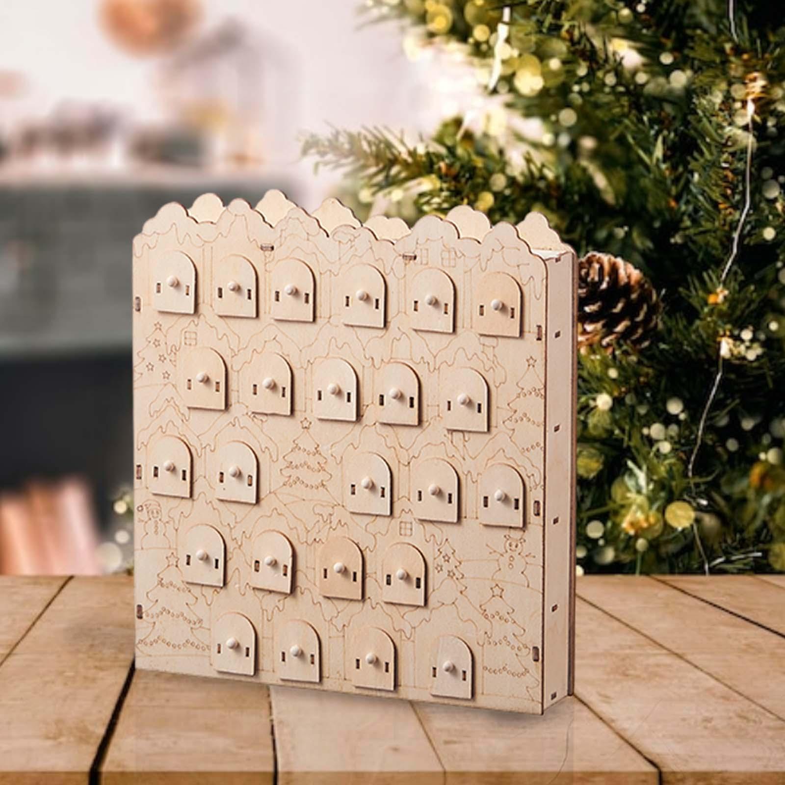 Advent Calendar Reusable 24 Day Decoration for Bookshelf Bedroom Living Room