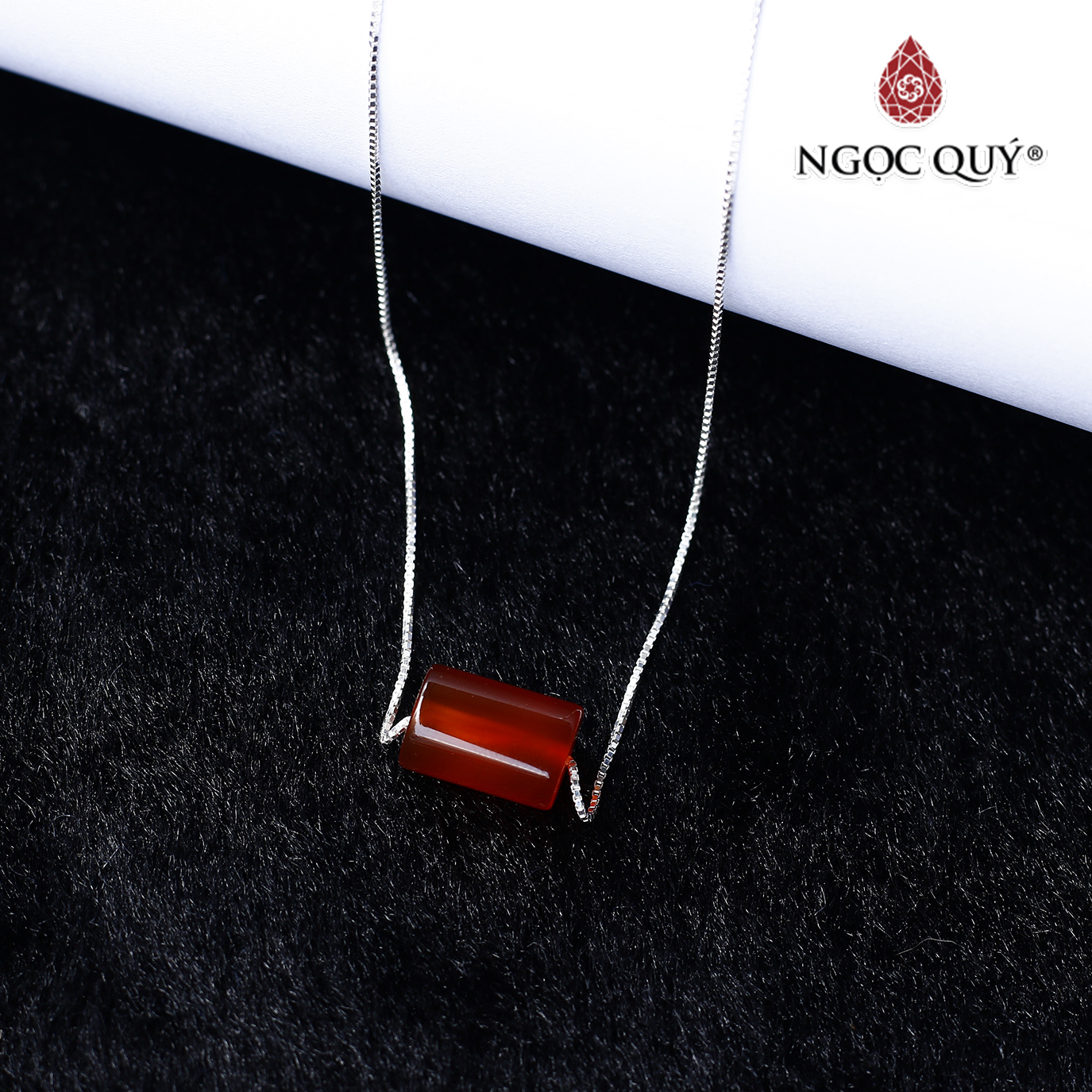 Mặt dây chuyền lu thống đá mã não đỏ tặng dây bạc mệnh hỏa, thổ - Ngọc Quý Gemstones
