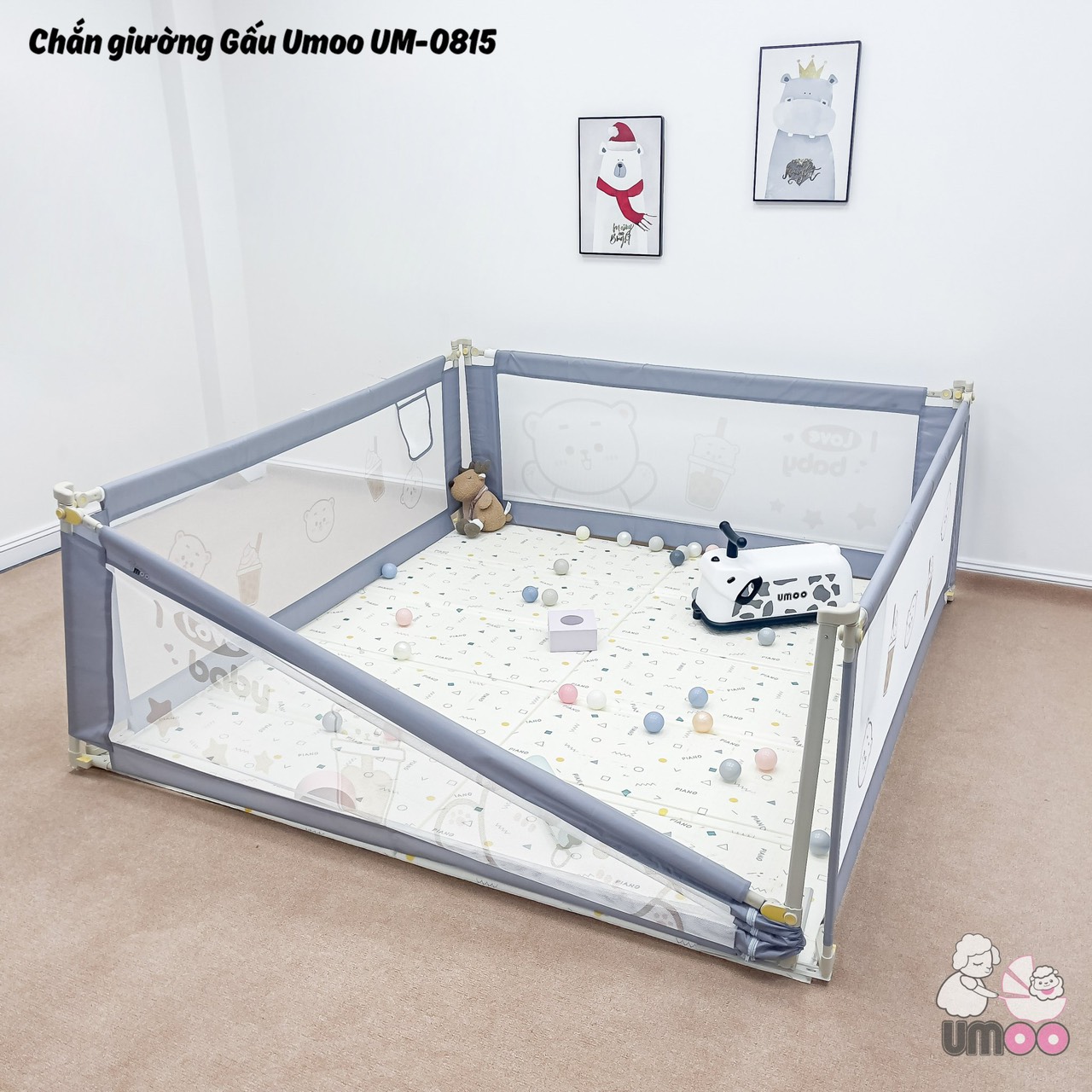 Thanh chắn giường Umoo mẫu gấu