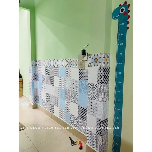 Decal Gạch Bông H64 - Set 30 ô 20x20cm - Decal Dán tường Trang trí