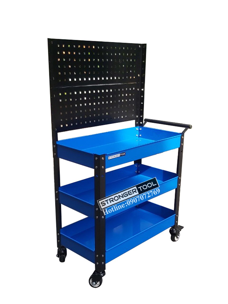 XE ĐẨY DỤNG CỤ 3 NGĂN CÓ TẤM TREO