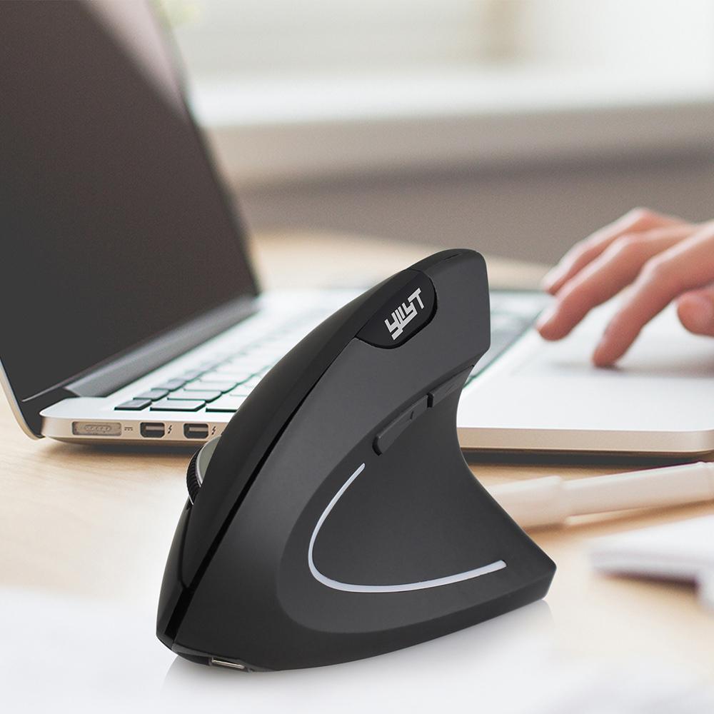 Chuột dọc có thể sạc lại không dây YWYT 2.4G 3 mức DPI có thể điều chỉnh