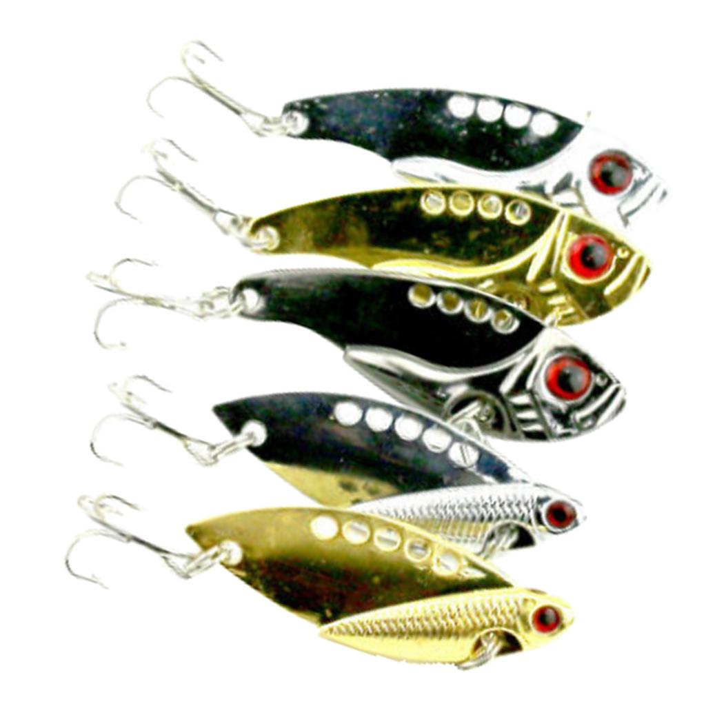 5 Pieces Mixed Colors VIB Spoon Fishing Hard Lure Bass Crank Bait Vibration Fishing Tackle Tools Artificial Bait