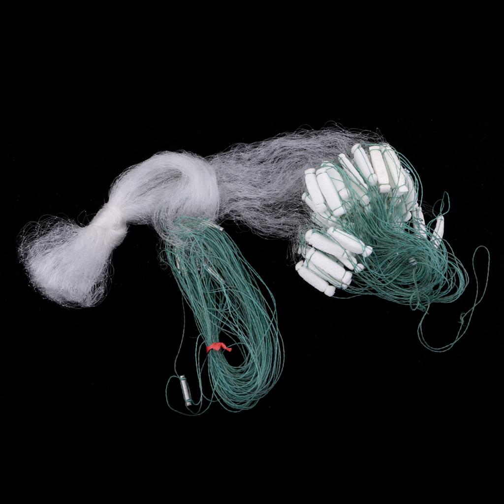 2xFishing Fish Mesh Trap Nylon Fishing Gill Net Casting Net 0.7x8m