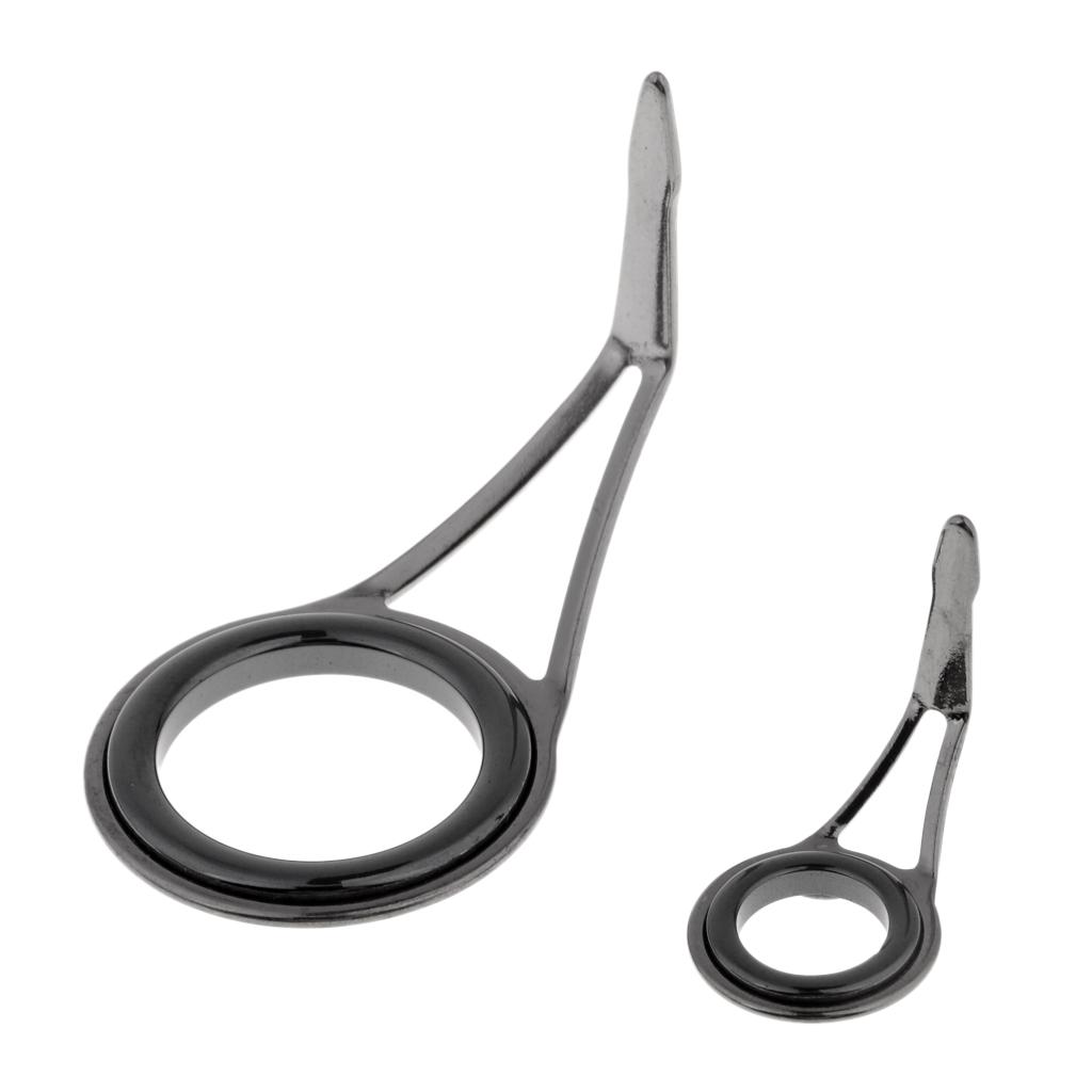 6pcs Fishing Rod Guides Top Tips Eye Ring Rod Repair Kit for Rod Building