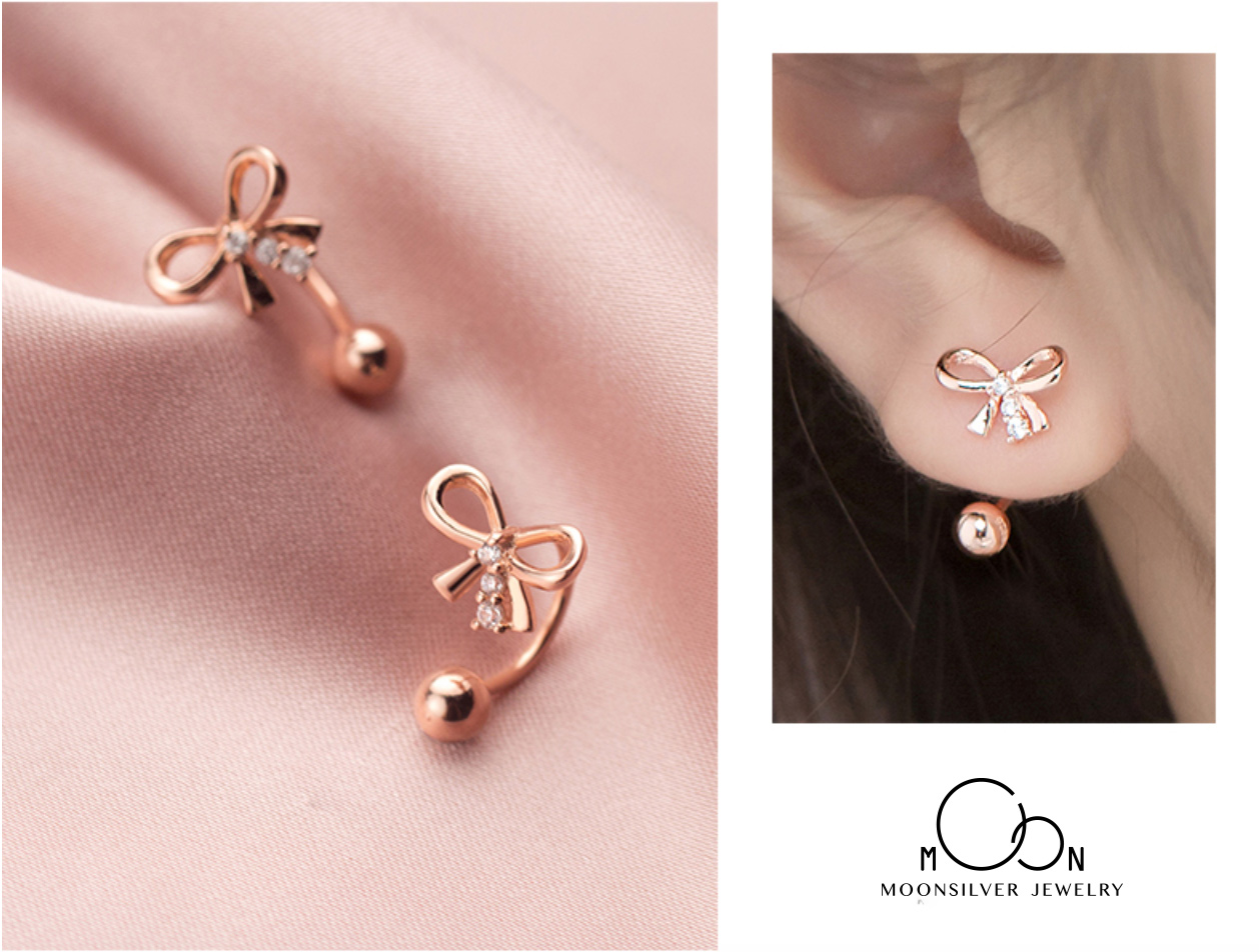 Khuyên tai nơ chốt bi