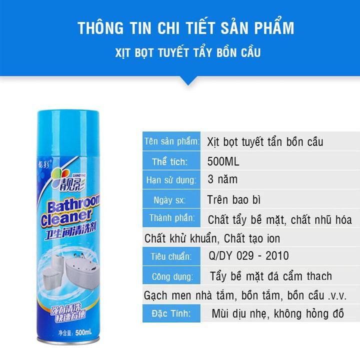 Bình xịt tẩy rửa vệ sinh nhà tắm bọt tuyết Bathroom Cleaner 500ML - Làm sạch nhanh, diệt khuẩn hiệu quả