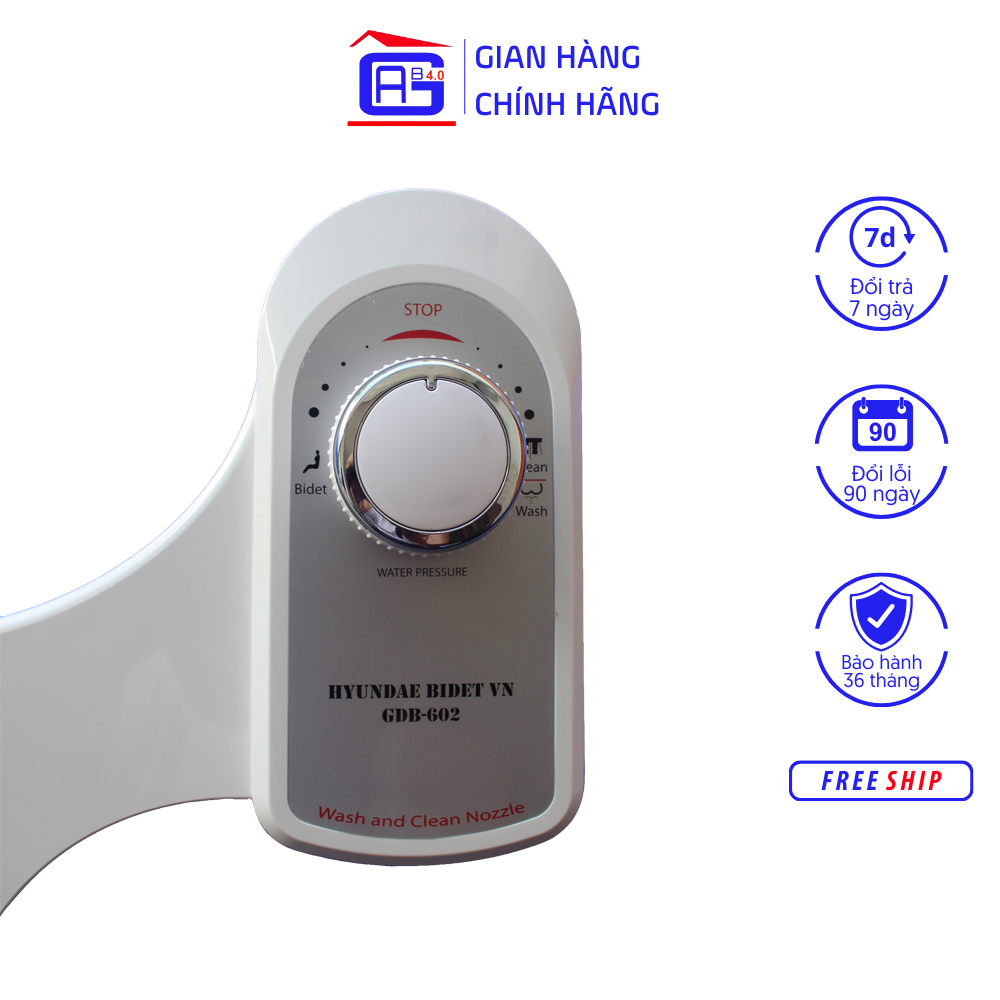 Thiết Bị Vệ Sinh Hyundae Bidet GDB-602 Hai Vòi Vệ Sinh Thông Minh  Nút Xoay Điều Khiển Nước Mát