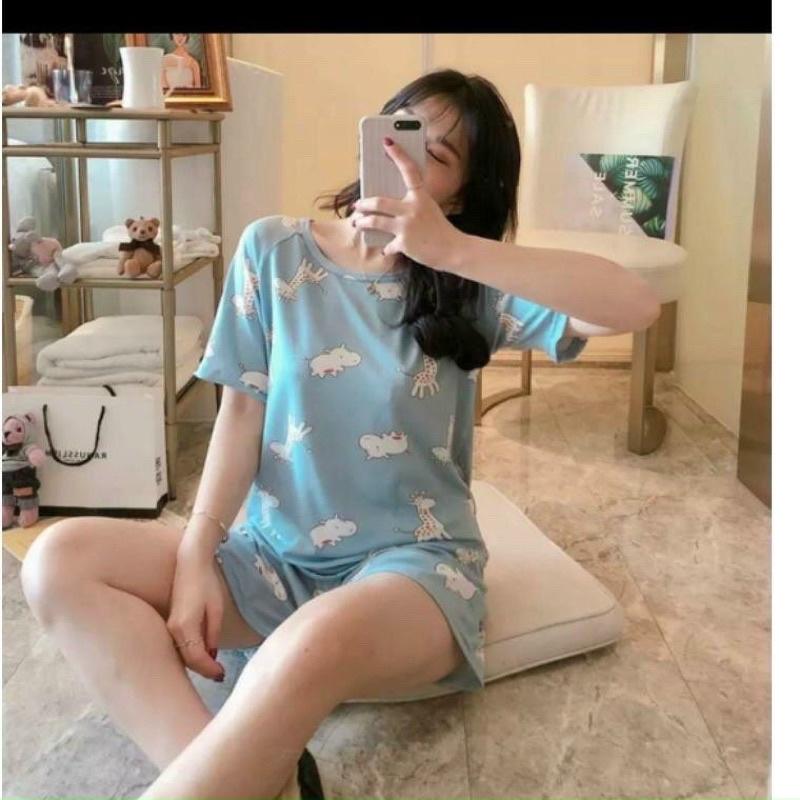 (Có size M/L)Bộ đồ ngủ thun cotton mềm mại dễ thương