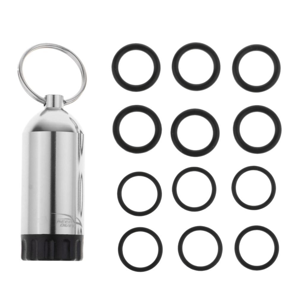 2-4pack Mini Scuba Diving Tank with 12 O Rings and Brass Pick Dive Key Chain