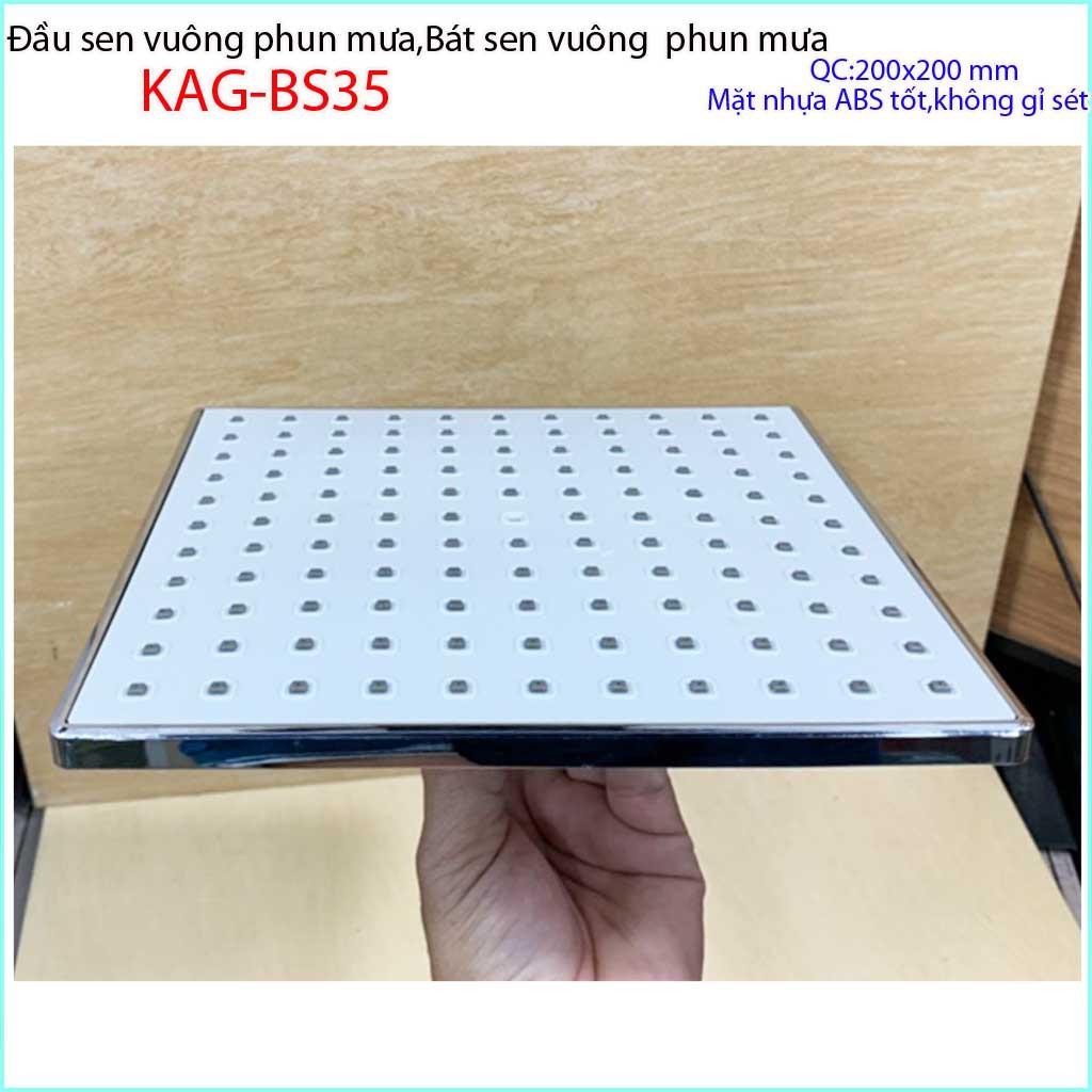 Bát sen tắm đứng vuông 20x20 cm KAG-BS40, đầu sen phun mưa, bát sen tắm phun mưa nước mạnh