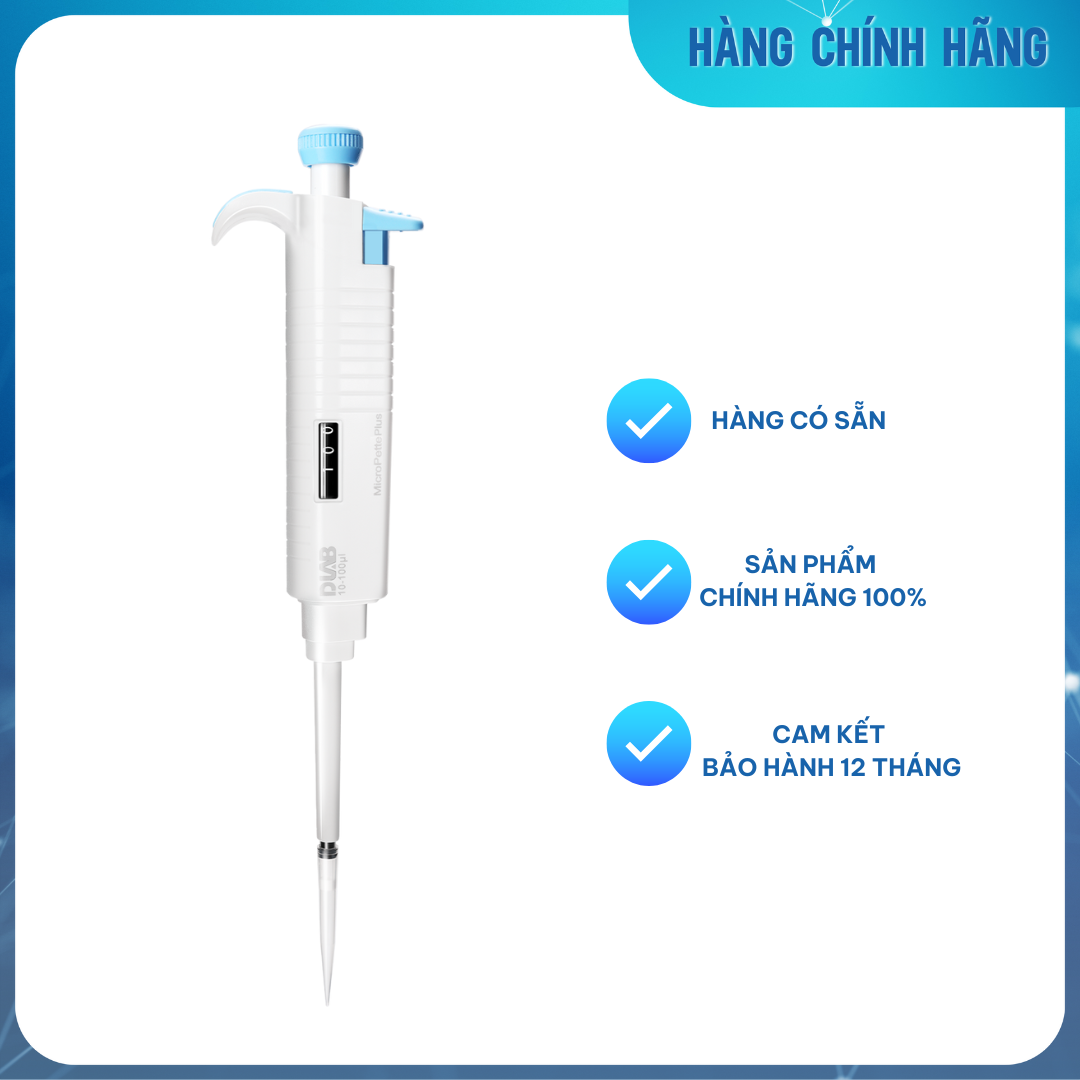 Micropipet Plus Đơn Kênh Dải Thay Đổi Dlab 5-50µL | Hấp Được