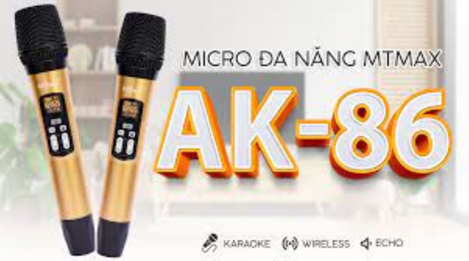 Siêu phẩm Micro không dây karaoke AK-86 kiểu dáng hiện đại chất lượng cao cấp