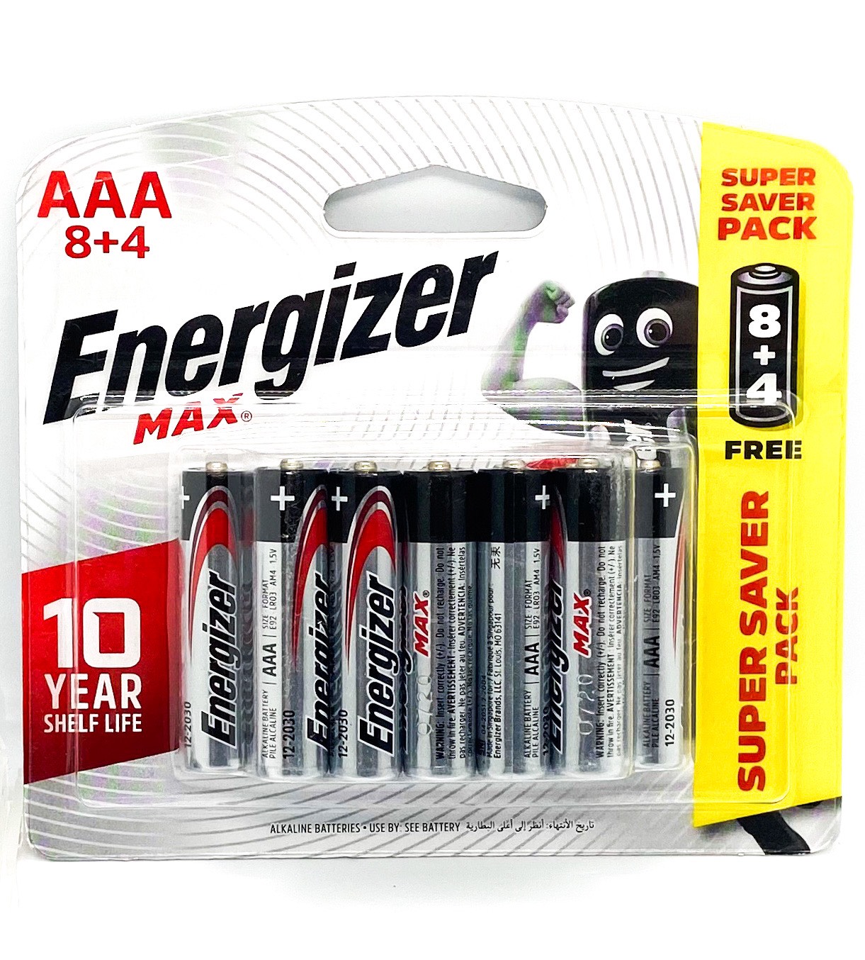 Pin Max 8 + 4 Viên Energizer E92 BP8+4 AAA