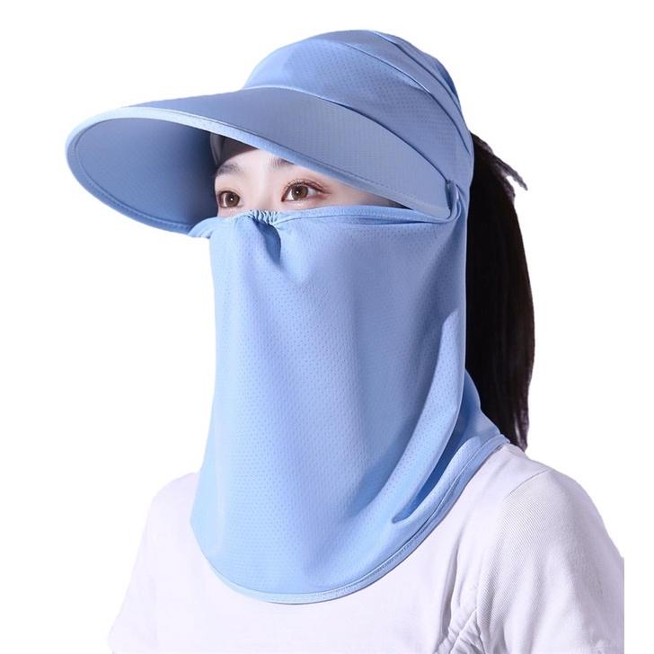 Mũ nón chống nắng kèm khẩu trang,mũ lưỡi trai nữ rộng vành chất vải thông hơi chống tia uv cực tốt, mũ che nắng đa nắng
