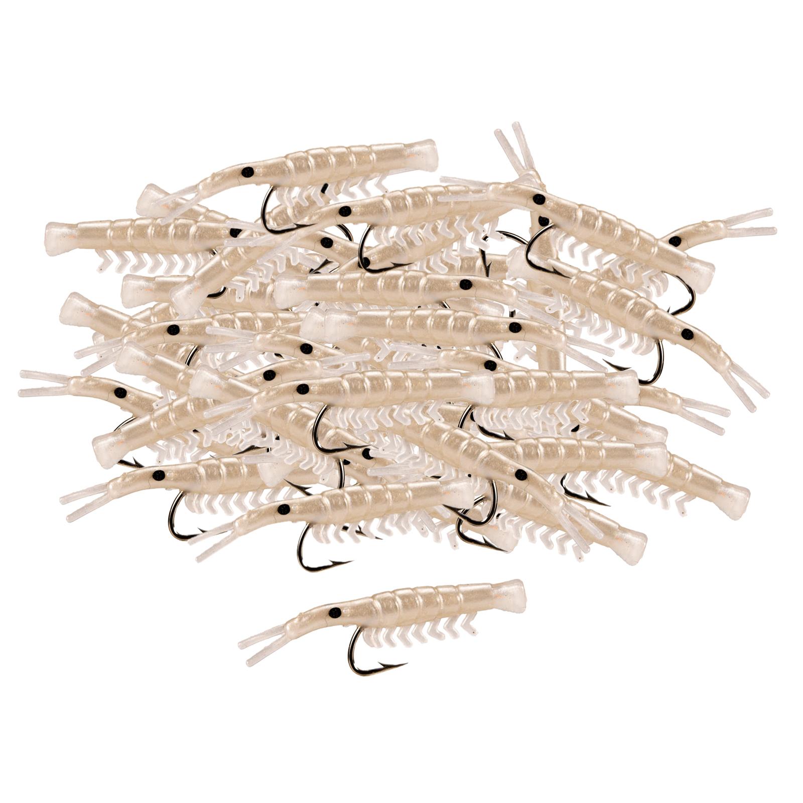 50 Pcs Fishing Silicone Shrimp Lures Hooks Tackle Bait Lures