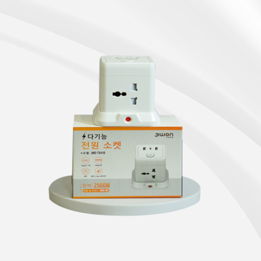 Ổ Cắm Điện Đa Năng Jiwon, Tích hợp cổng USB và Type C có sạc nhanh. Công Suất 2500W Lõi Chống Giật, tự ngắt khi quá tải - Hàng chính hãng