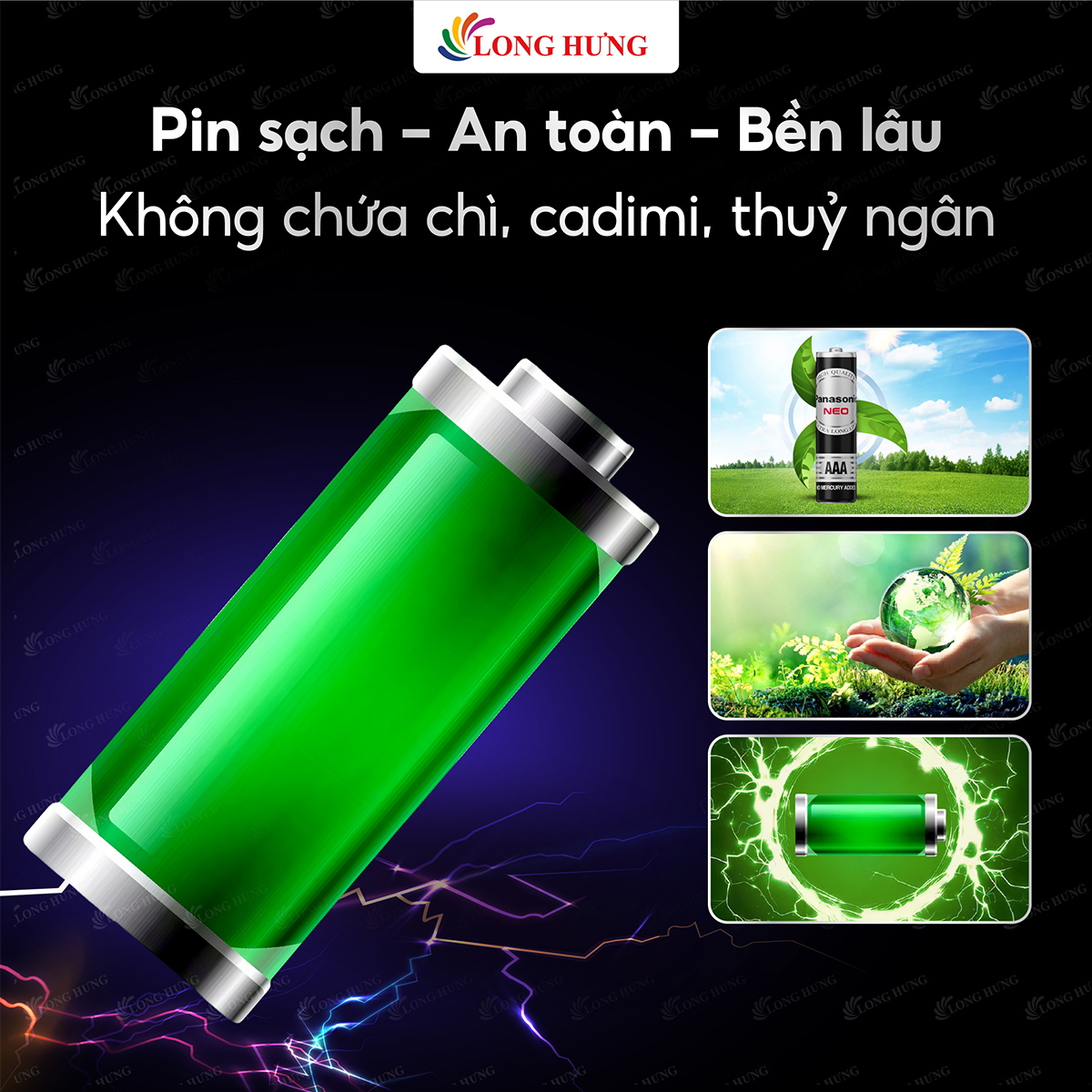 Vỉ Pin than đen Panasonic AAA R03NT/2S-V (2 viên/10 viên) - Hàng chính hãng