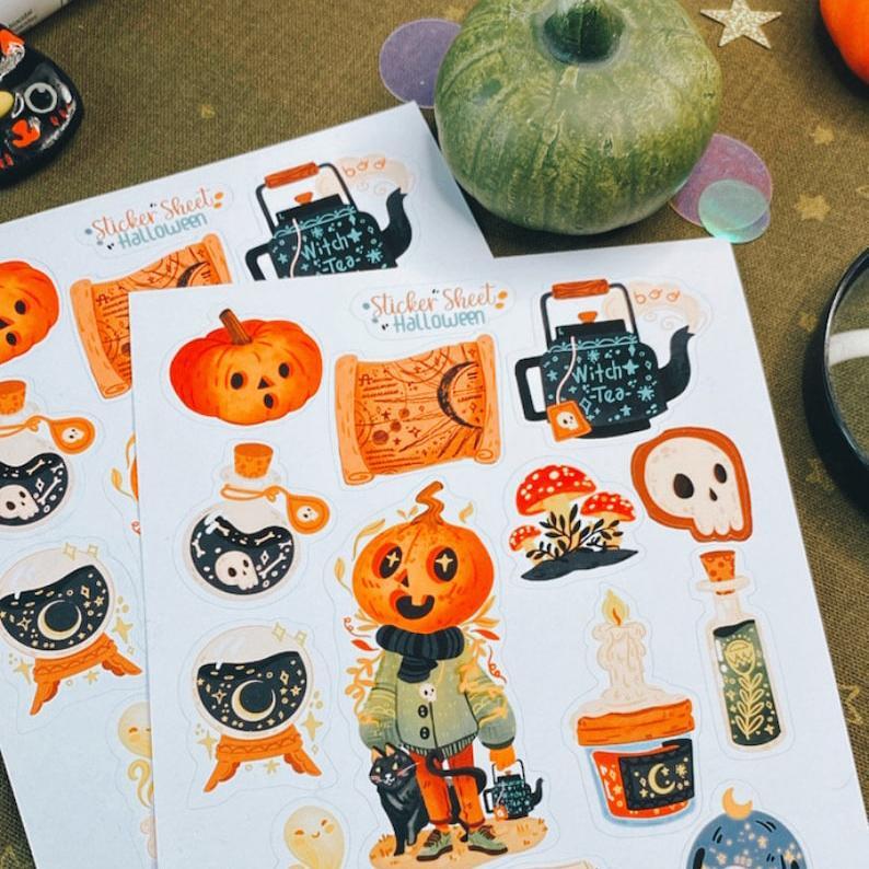 Sticker sheet hallowen- chuyên dán, trang trí sổ nhật kí, sổ tay | Bullet journal sticker - unim054