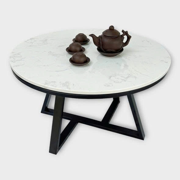 Bàn trà Romano mặt tròn đá Tundo