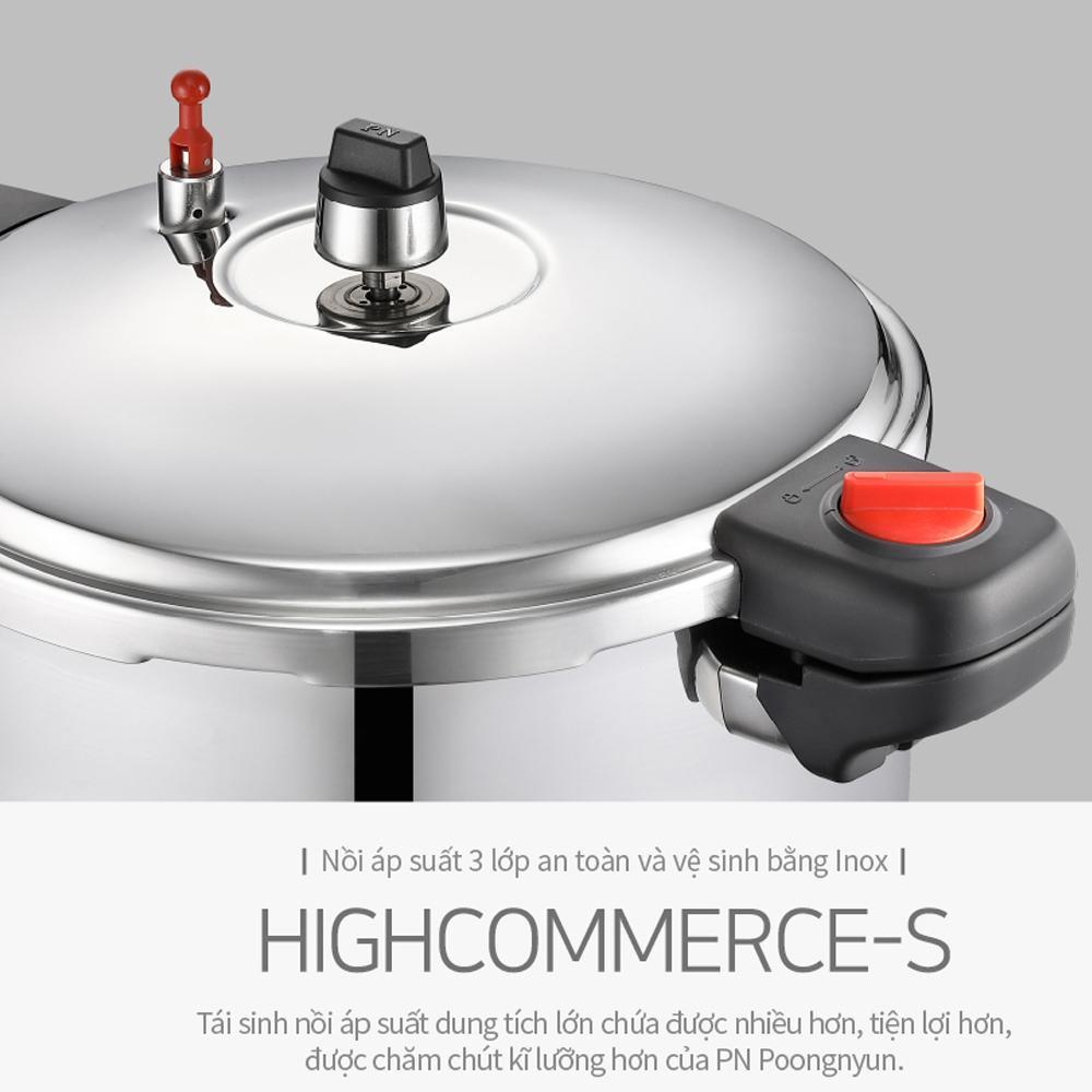 Nồi áp suất Inox IH hiệu PN PHSPC-25 - Tặng Máy xay sinh tố PoongNyun SMKANB-4000 - Hàng chính hãng