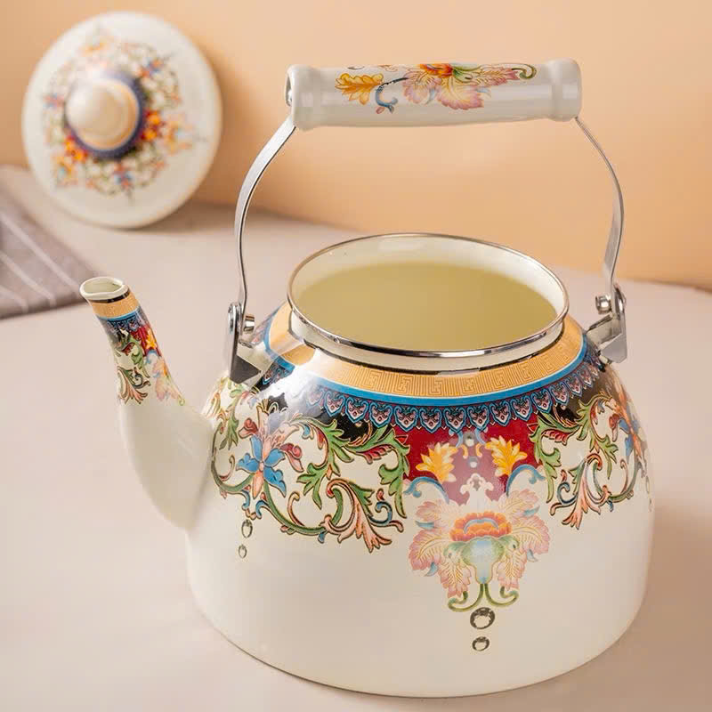 Ấm Đun Nước Bếp Từ Thép Tráng Men Lớn 3.3L Retro Kiểu Hoàng Gia – Tiện Lợi &amp; Sang Trọng - HÀNG CHÍNH HÃNG MINIIN