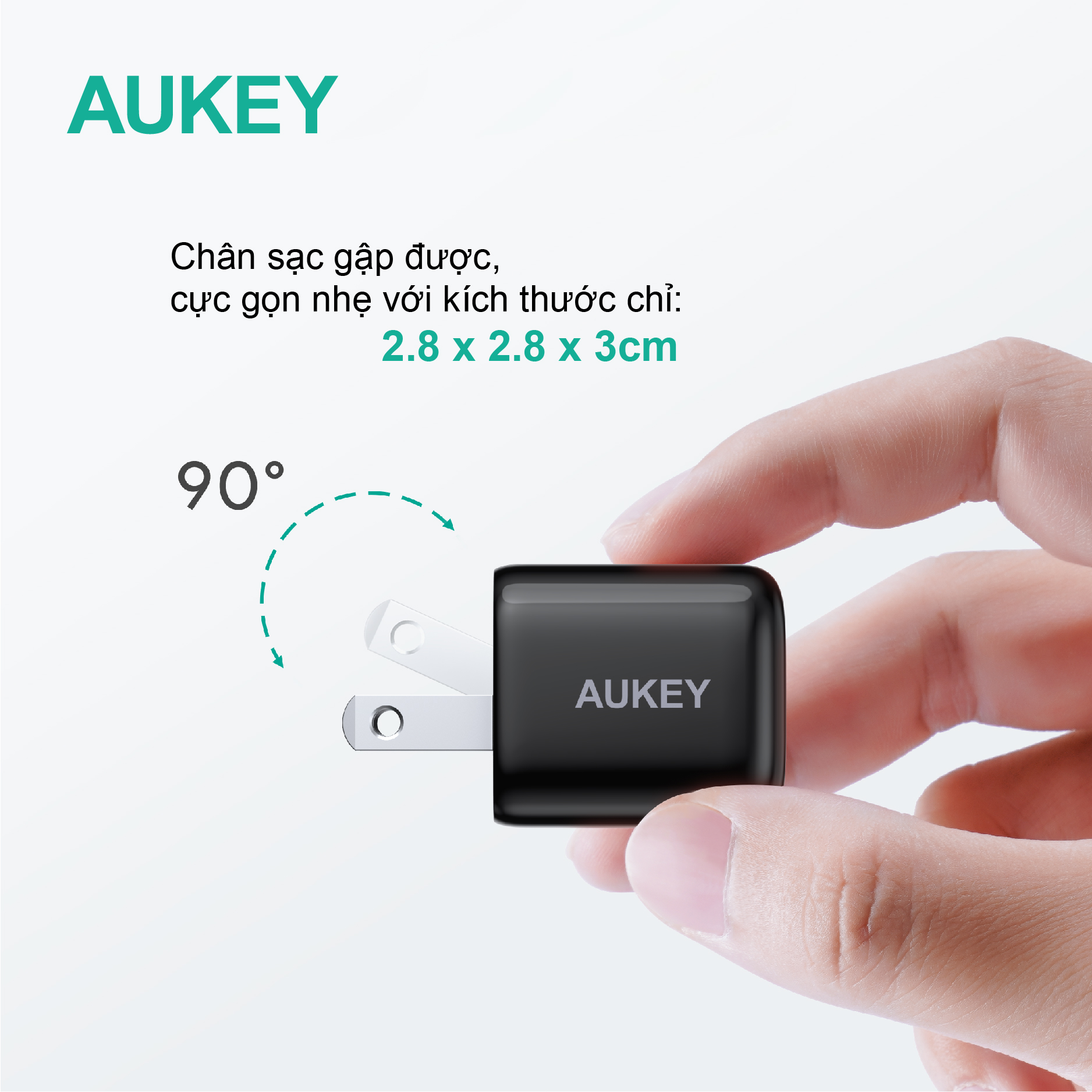 Củ sạc nhanh nhỏ gọn Aukey 20W PA-B1 Pro, hàng chính hãng