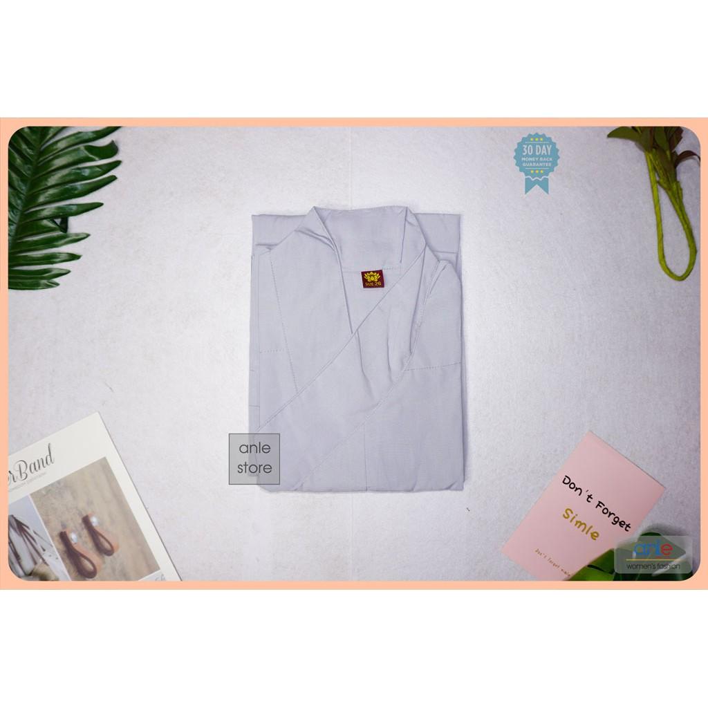 Áo Tràng Phật Tử vải Kate mịn bộ đồ lam đi chùa giản dị cho các khóa tu sinh - Anle Store