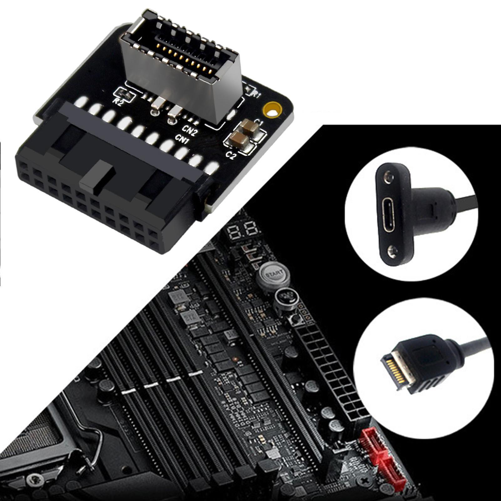 USB3.0 19P 20P to TYPE-C 90 Degree Adapter PH73A