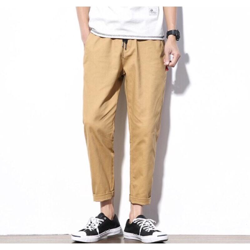 Quần Kaki Baggy Ống Suông Sắn Gấu Ulzzang Nam Nữ Unisex