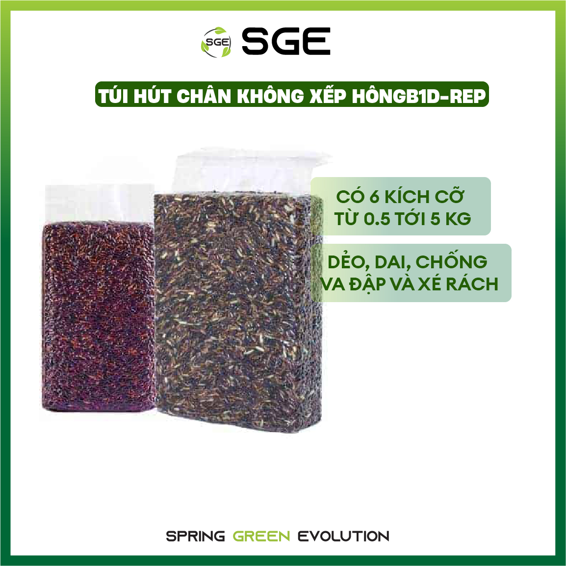 Túi Hút Chân Không Định Hình B1D-Rep Loại Đóng. Làm Từ Hạt Nhựa Nguyên Sinh Cao Cấp Tiêu Chuẩn Vệ Sinh ATTP, Không Chứa Chất Gây Ung Thư, Dùng Được Trong Lò Vi Sóng. Giá Bán Theo 1kg