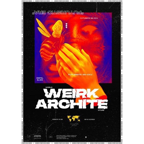 Áo sweater WRIGHT weirk archite nghê thuật cotton 100% unisex