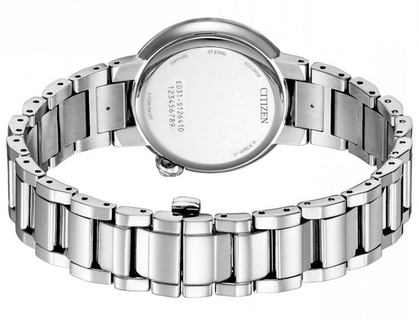 Đồng Hồ Nữ Citizen Đính Kim Cương Dây Thép Không Gỉ EM0910-80D - Mặt Xà Cừ (Sapphire)