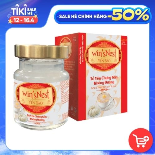 THÙNG 72 LỌ YẾN SÀO WIN'SNEST TỔ YẾN CHƯNG SẴN KHÔNG ĐƯỜNG 20% (70ML/LỌ)