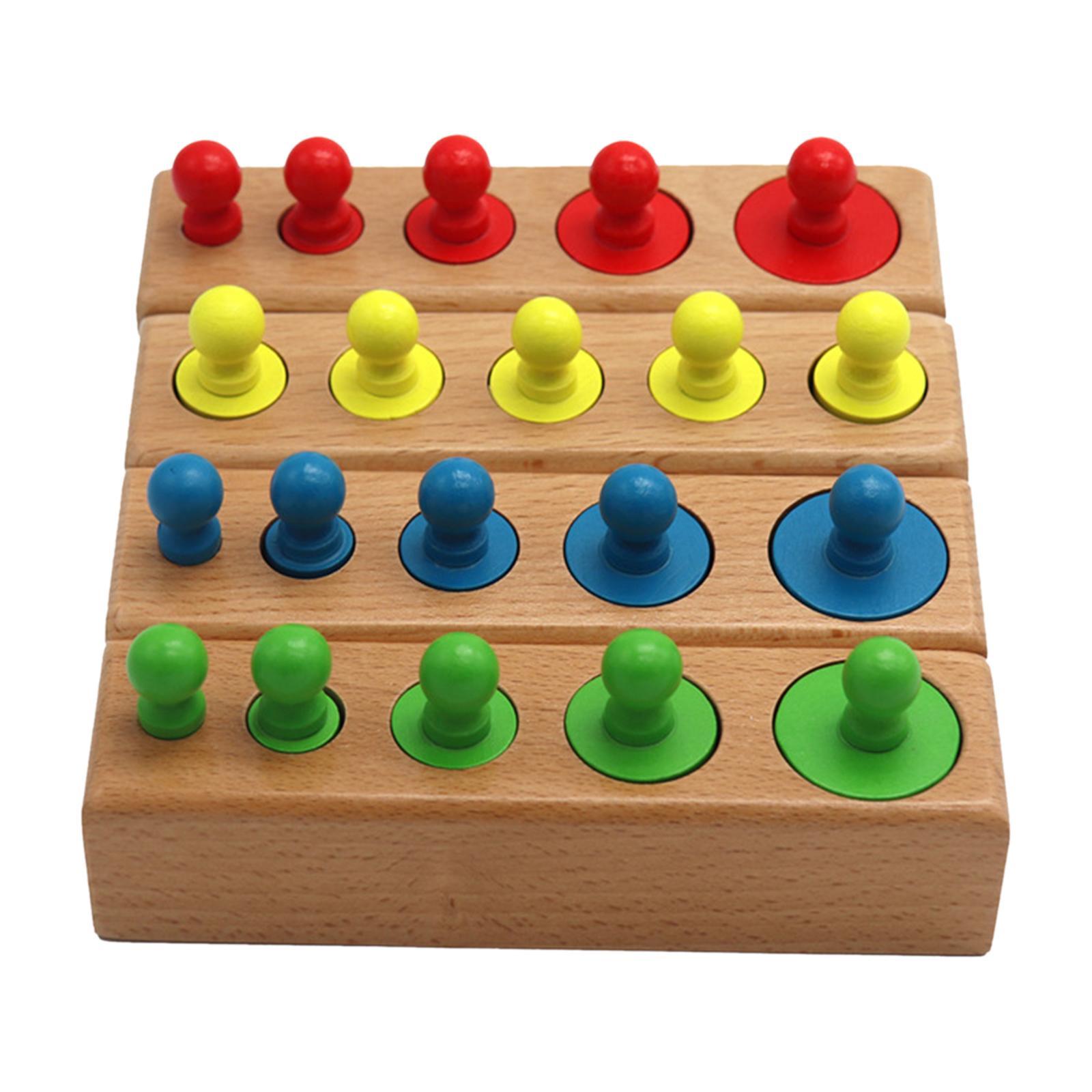 Column Block Toys Educational Wooden Sorter Toy for Kids Color Recognition Board