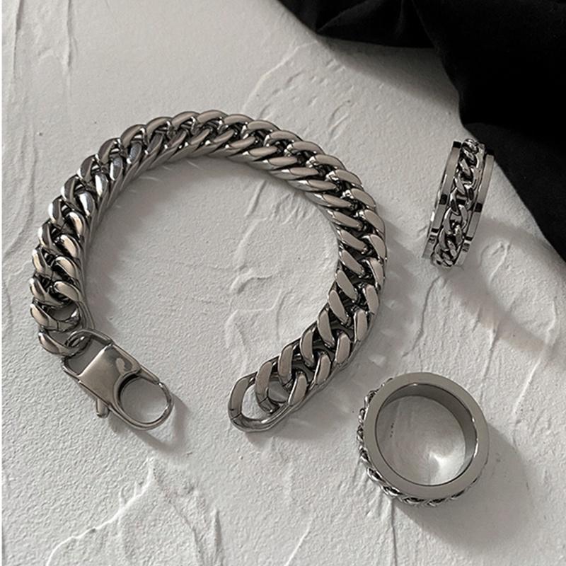 Vòng Tay Lắc Tay Dạng Dây Chuỗi Thiết Kế Đơn Giản Cho Nam Và Nữ Mắt Xích Titan Cuban - TIN Chain Xích Cam Accessories