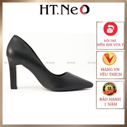 Giày bít cao gót, giày công sở mũi nhọn HT.NEO gót giày trụ nhỏ cao 9p cực dễ đi, mũi xẻ tim trẻ trung CS164