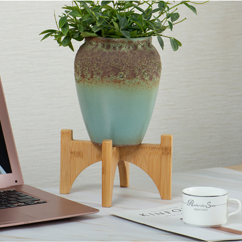 Giá kệ gỗ mini để đỡ chậu cây hoa để trong nhà hoặc ngoài trời - Gỗ tre tự nhiên