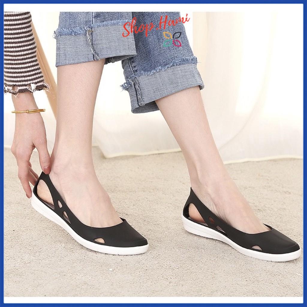 Giày Búp Bê Nữ Xinh Chất Liệu Nhựa PVC Siêu Bền Đi Cực Êm Và Ôm Chân Với Nhiều Màu Sắc, Đầy Đủ Size 36-40 SHOP HAMI G32