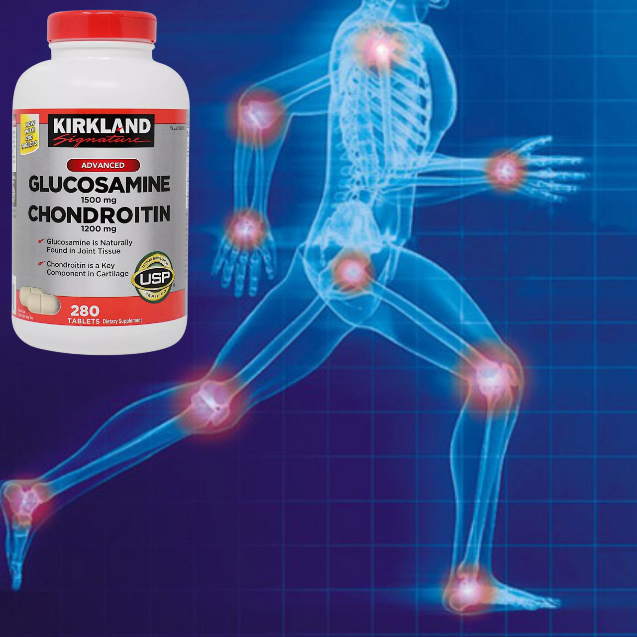 Glucosamine 1500mg Chondroitin 1200mg Kirkland Signature Mỹ- Giảm các triệu chứng đau nhức xương khớp hiệu quả - QuaTangMe Extaste