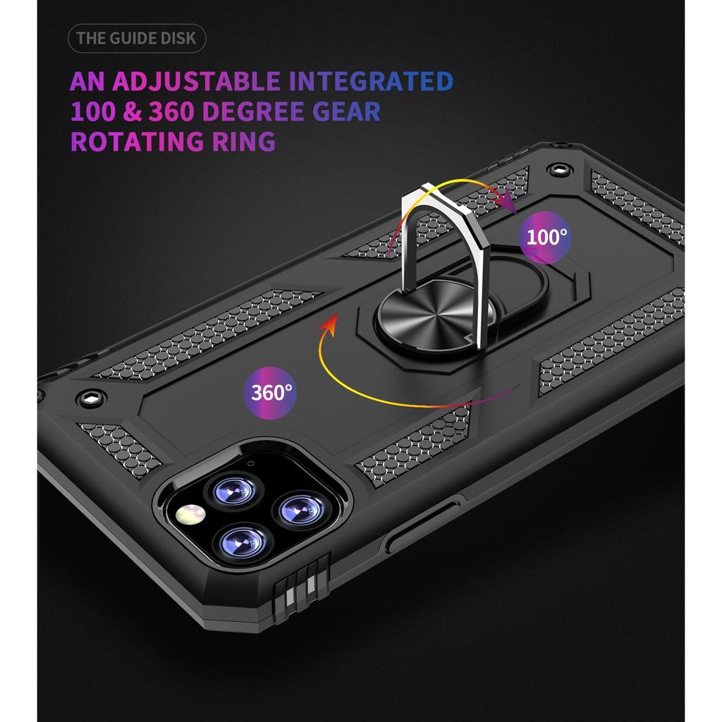 Ốp lưng cho iPhone 11 Pro Max chống sốc 2 lớp kèm nhẫn iring làm giá đỡ cho