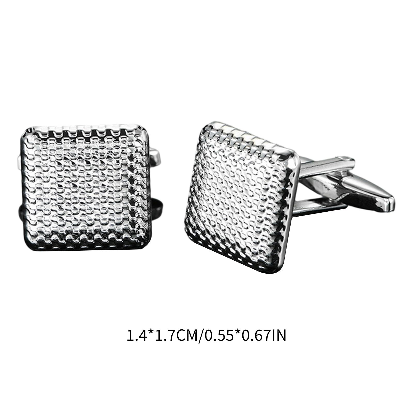 1 Pair Men Square Cufflinks Party Tuxedo Shirt Cuff Links