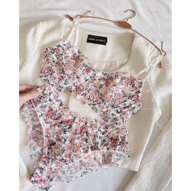 Spring - Áo ngực có gọng ren hoa xinh xắn Haruharulabel
