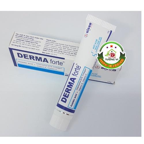 Gel Mụn Derma Forte 15g - Giảm mụn, mờ sẹo, ngừa vết thâm, làm sạch bã nhờn trên da, dưỡng trắng da