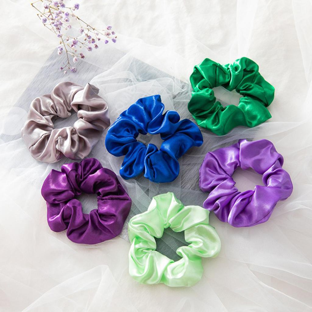 40 Chiếc Tóc Lụa Scrunchies Satin Thun Cột Tóc Scrunchy Dây Buộc Tóc Dây