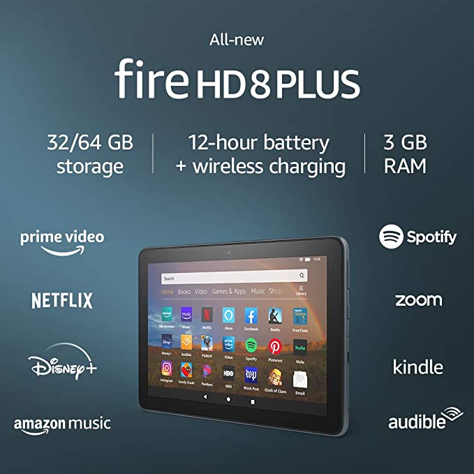 Máy tính bảng Kindle Fire HD8 Plus 10th - Ram 3Gb - Hàng nhập khẩu