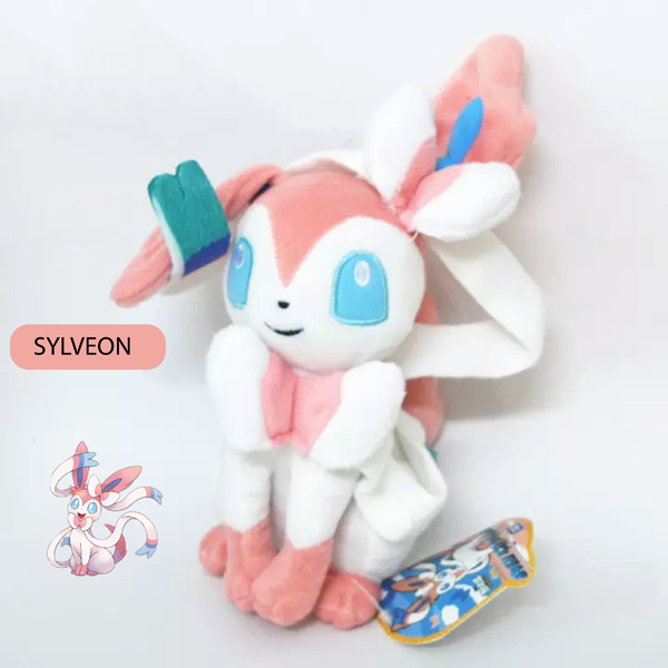 Gấu Bông Pokemon - Eevee Sylveon Hệ Tiên (35 Cm) Gb298 (Tặng 1 Móc Khóa Dây Da Pu Đính Đá Lấp Lánh Màu Ngẫu Nhiên)