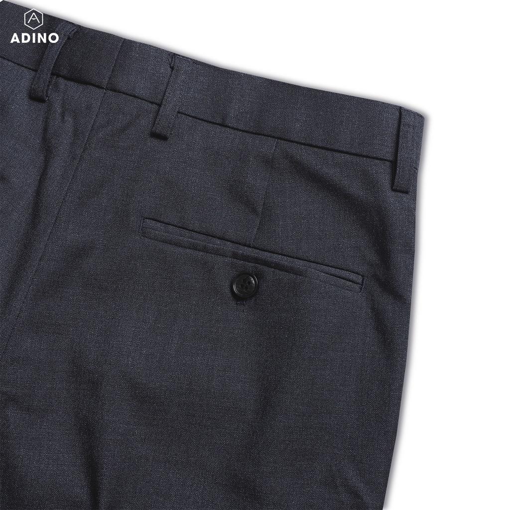 Quần âu nam màu ghi đậm ADINO vải cotton dày không bai không xù dáng công sở ống đứng hơi côn QA117